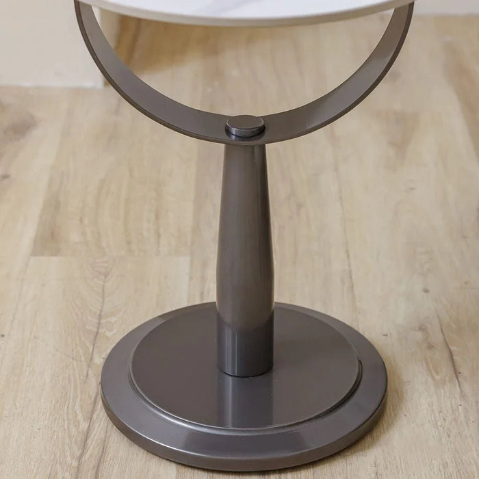 Dustin End Table - White/Gunmetal Black - With 2-Year Warranty