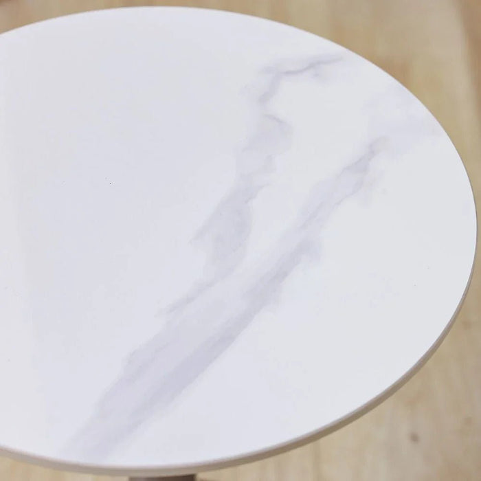 Dustin End Table - White/Gunmetal Black - With 2-Year Warranty