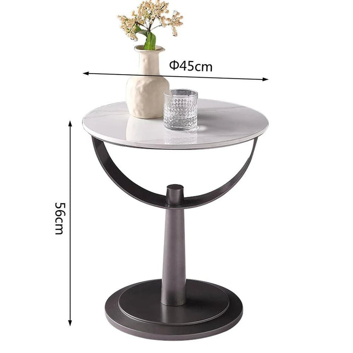 Dustin End Table - White/Gunmetal Black - With 2-Year Warranty