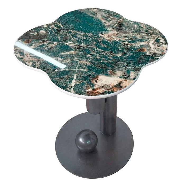 Roslin Side Table - Green/Antique Bronze - With 2-Year Warranty