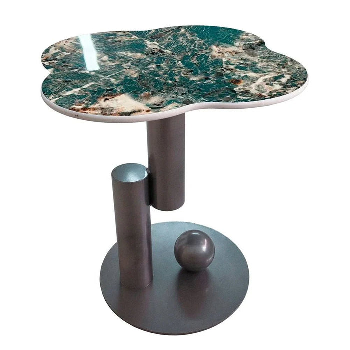 Roslin Side Table - Green/Antique Bronze - With 2-Year Warranty