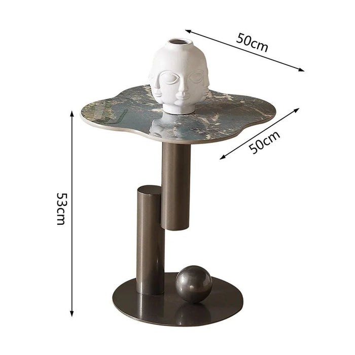 Roslin Side Table - Green/Antique Bronze - With 2-Year Warranty