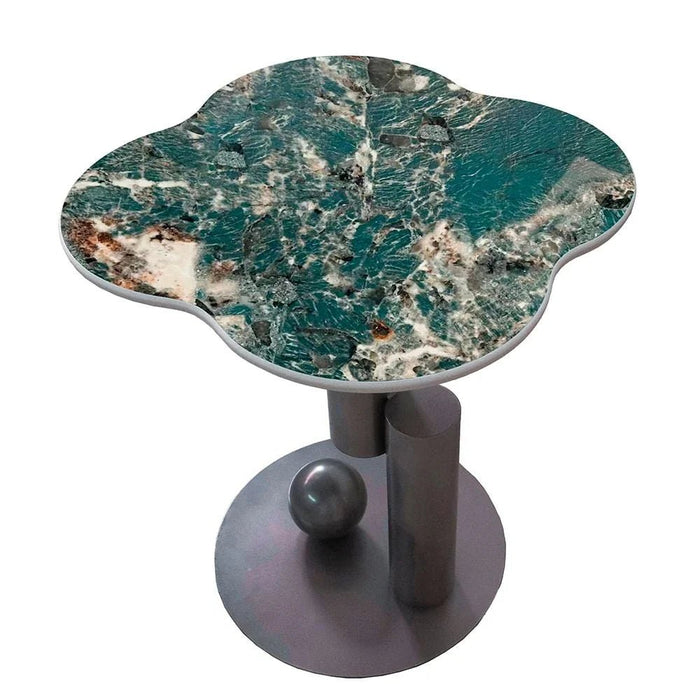 Roslin Side Table - Green/Antique Bronze - With 2-Year Warranty