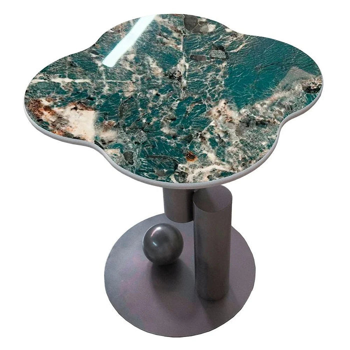 Roslin Side Table - Green/Antique Bronze - With 2-Year Warranty