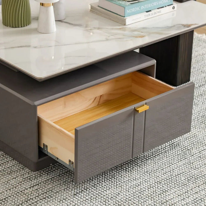 Forbes Coffee Table with Drawer - White/Grey - With 2-Year Warranty