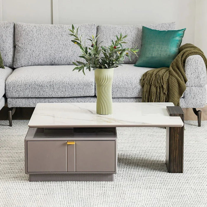 Forbes Coffee Table with Drawer - White/Grey - With 2-Year Warranty