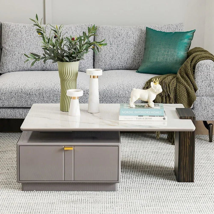 Forbes Coffee Table with Drawer - White/Grey - With 2-Year Warranty