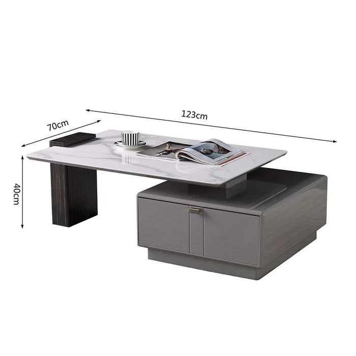 Forbes Coffee Table with Drawer - White/Grey - With 2-Year Warranty