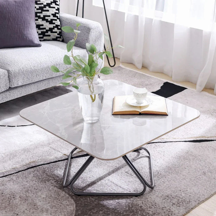 Parker Coffee Table - Set of 2 - Ivory/Grey/Gunmetal Black - With 2-Year Warranty