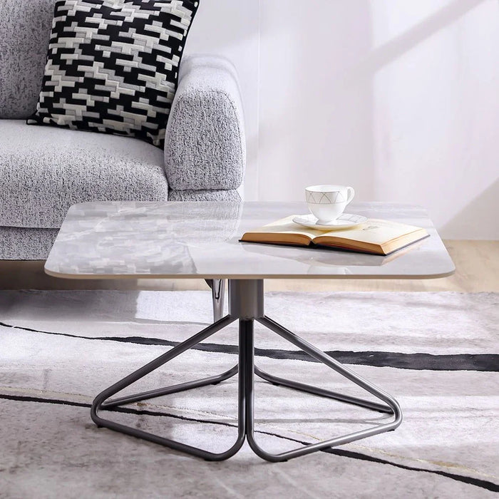Parker Coffee Table - Set of 2 - Ivory/Grey/Gunmetal Black - With 2-Year Warranty