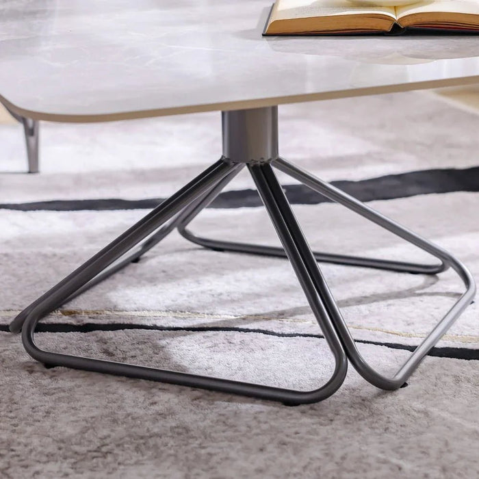 Parker Coffee Table - Set of 2 - Ivory/Grey/Gunmetal Black - With 2-Year Warranty
