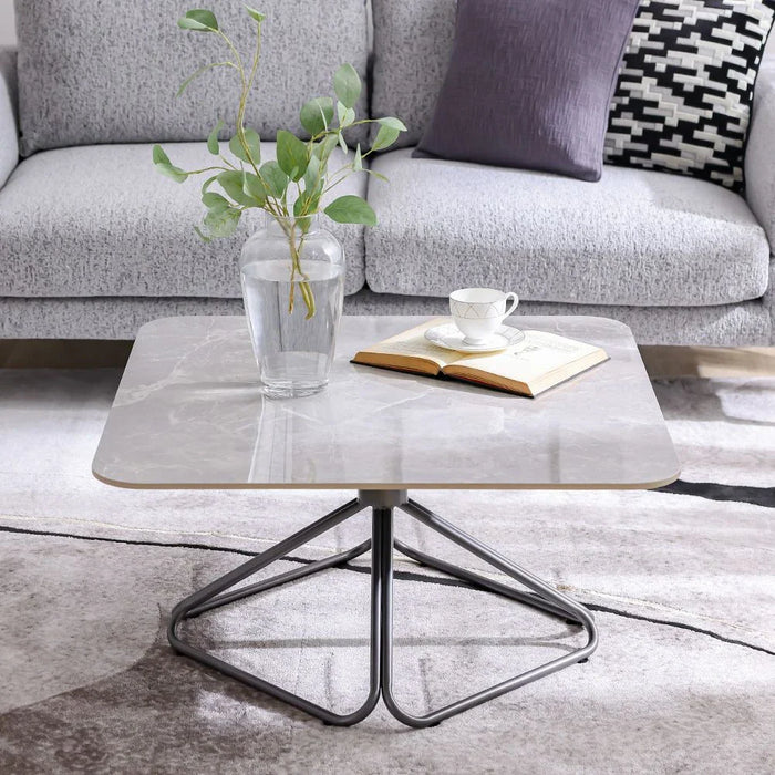 Parker Coffee Table - Set of 2 - Ivory/Grey/Gunmetal Black - With 2-Year Warranty