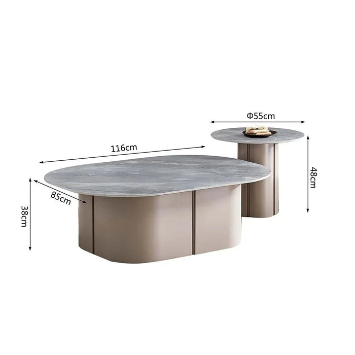 Linvel Coffee Table - Set of 2 - Blue Stone/Light Grey - With 2-Year Warranty