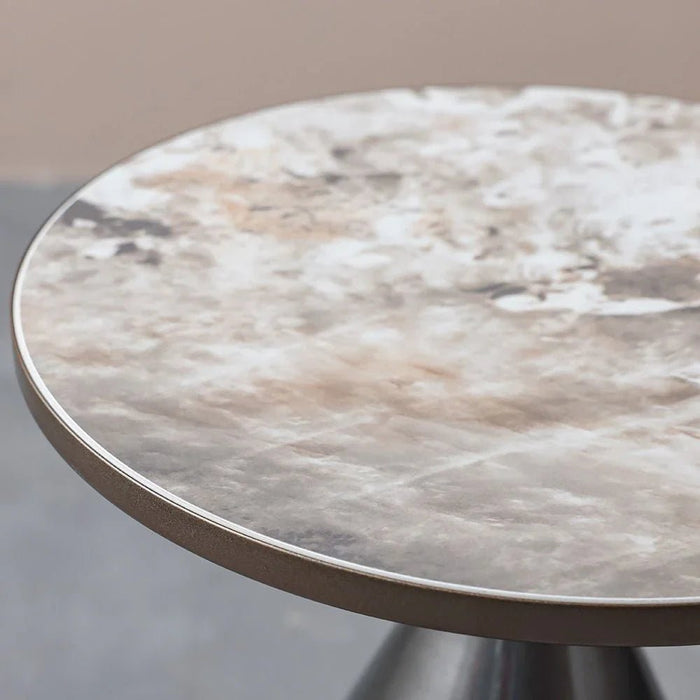 Redley Round Coffee Table - Set of 2 - White/Gunmetal Black - With 2-Year Warranty