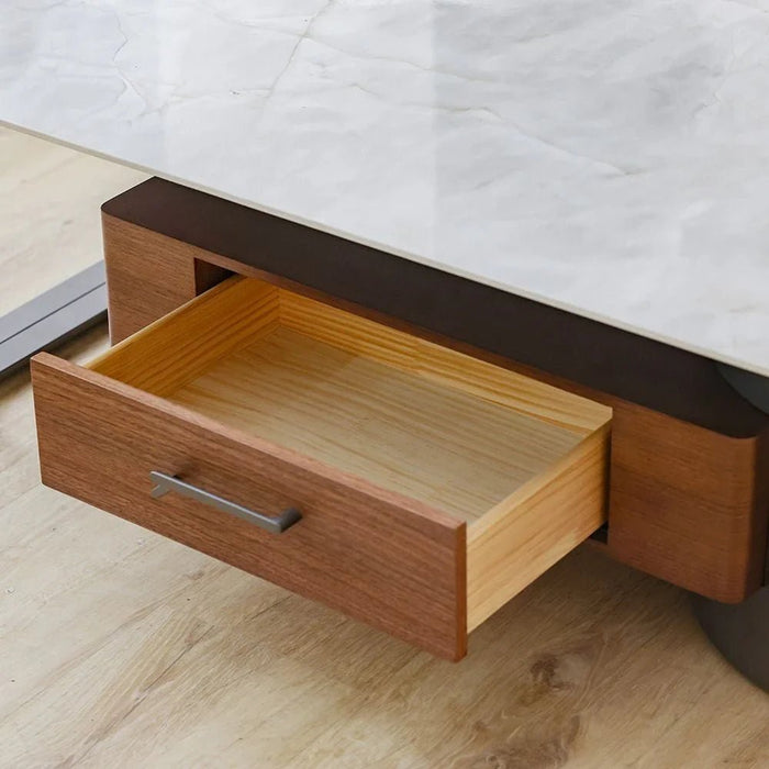 Dustin Coffee Table with Drawer - Light Grey/Gunmetal Black - With 2-Year Warranty