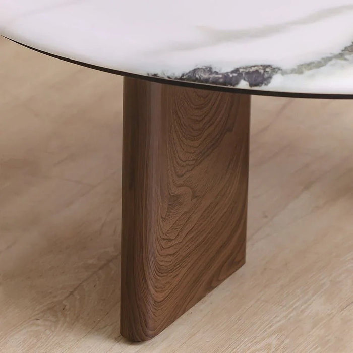 Abba Round Coffee Table - Set of 2 - White/Bronze - With 2-Year Warranty