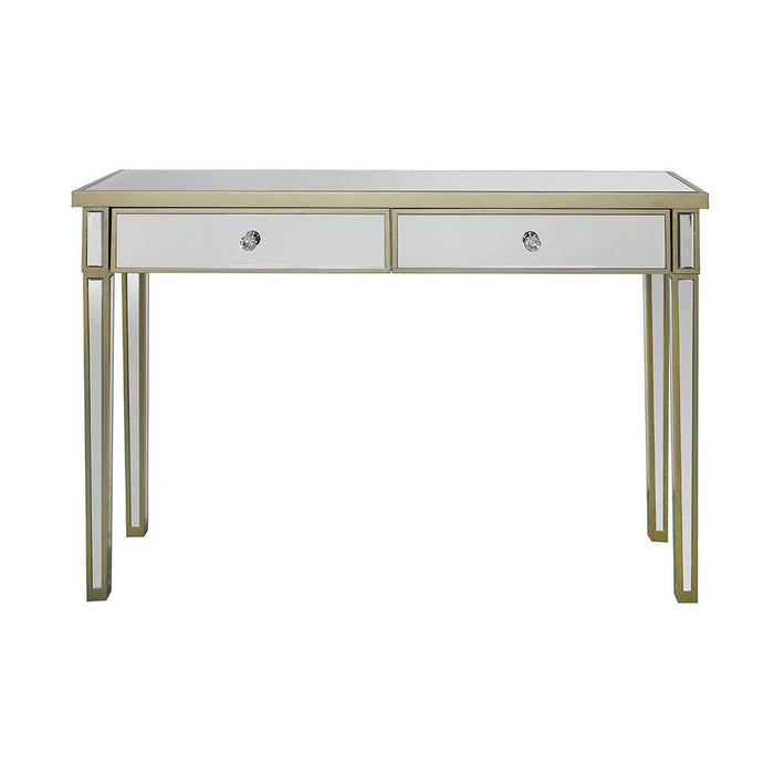 RizzaÊConsole Table With Ê Mirror- Glass / Beige