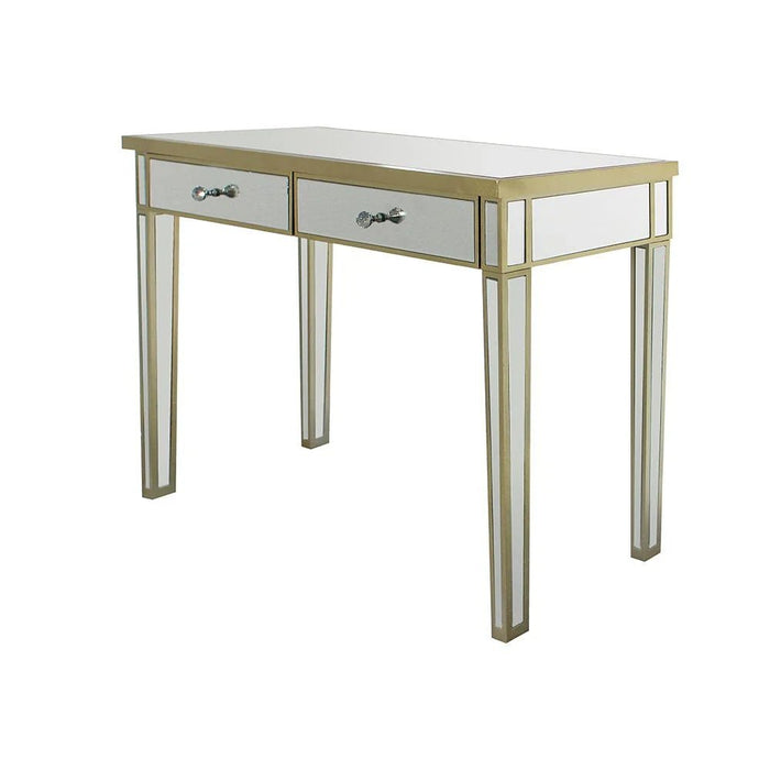 RizzaÊConsole Table With Ê Mirror- Glass / Beige