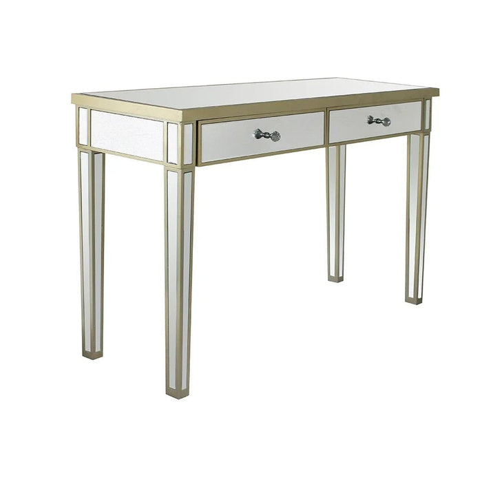 RizzaÊConsole Table With Ê Mirror- Glass / Beige