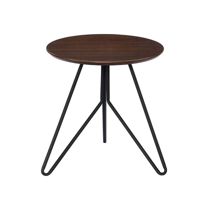 Jace Round End  Table - Walnut / Black