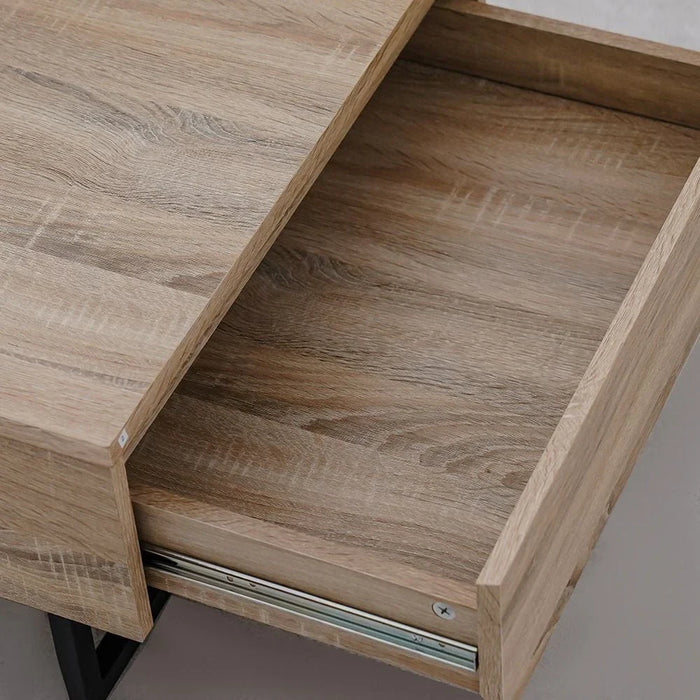 Costal Lift Top Coffee Table With Drawer  - Sonoma Oak/Black