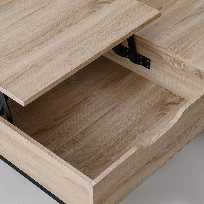 Costal Lift Top Coffee Table With Drawer  - Sonoma Oak/Black