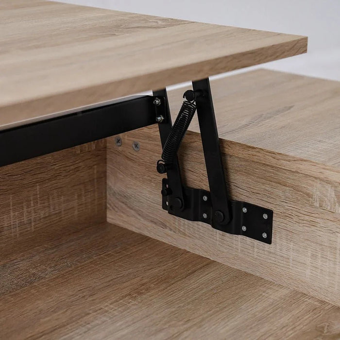 Costal Lift Top Coffee Table With Drawer  - Sonoma Oak/Black