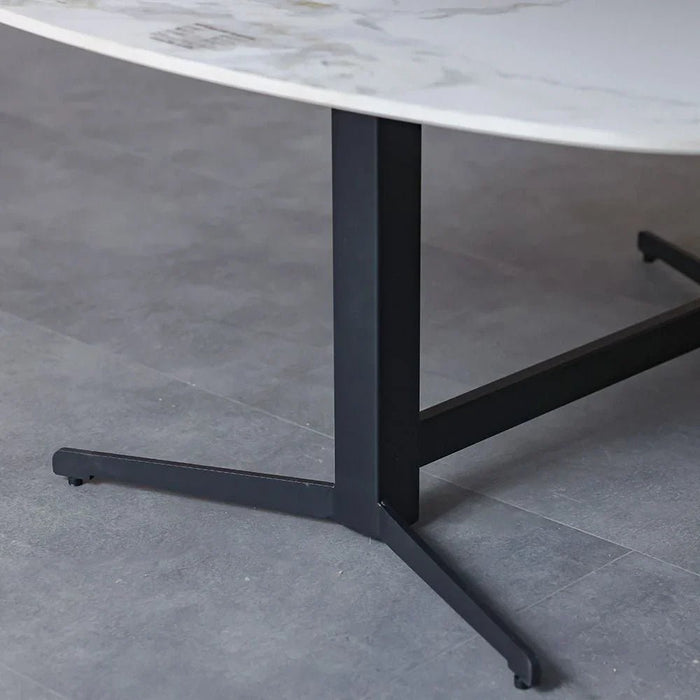 Elmont Ceramic Center Table - White/Black - With 2-Year Warranty