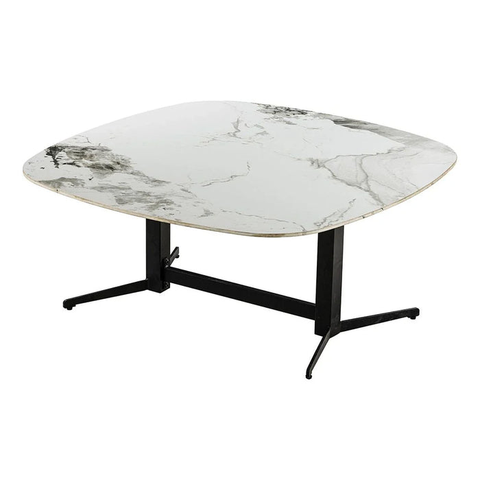 Elmont Ceramic Center Table - White/Black - With 2-Year Warranty