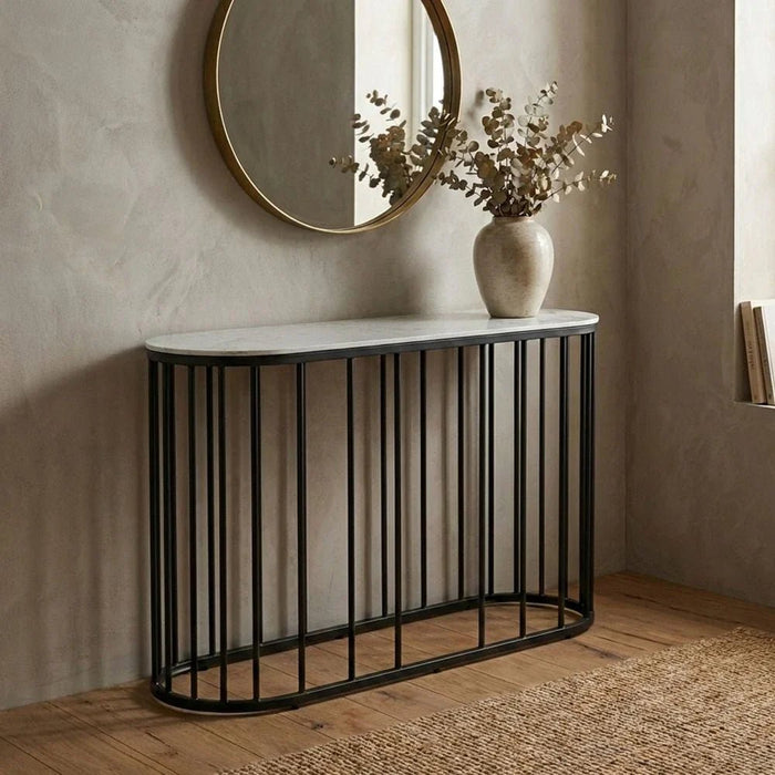 Elmont Console table Ceramic- White/Black