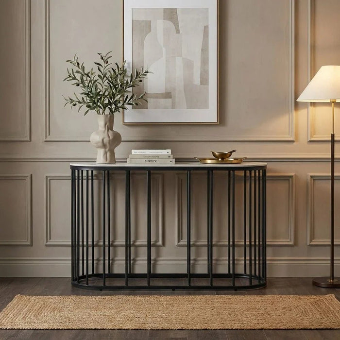 Elmont Console table Ceramic- White/Black