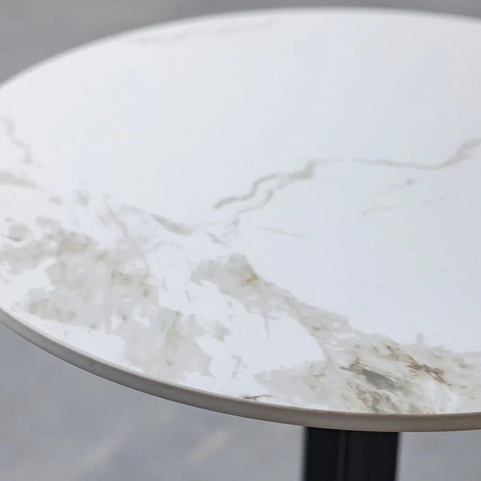 Elmont Ceramic End Table - White/Black - With 2-Year Warranty