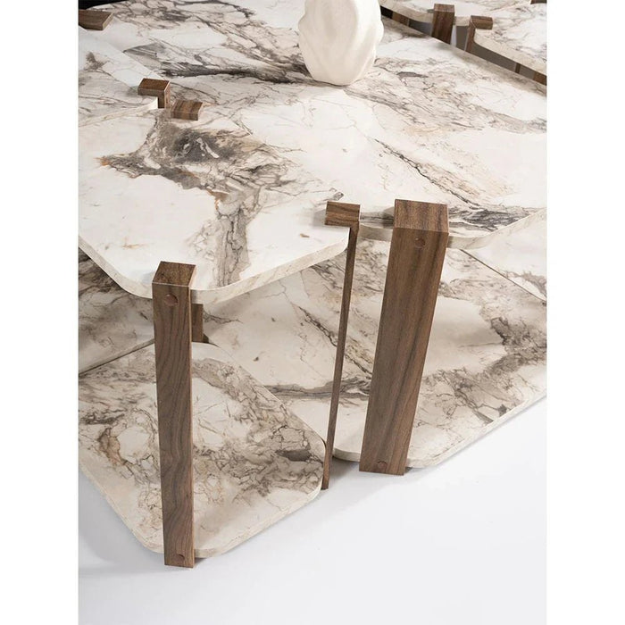 Yasha 4+ 1 Coffee Table Set - Offwhite/Cream/Brown