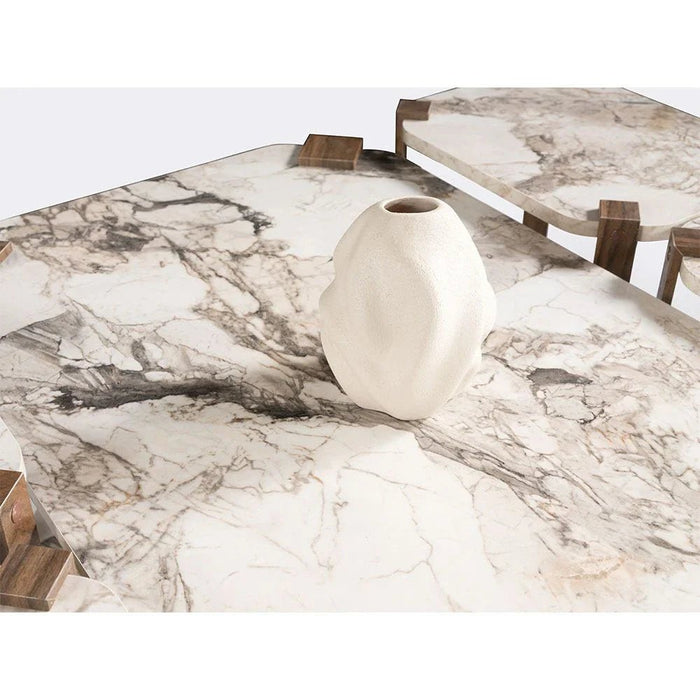 Yasha 4+ 1 Coffee Table Set - Offwhite/Cream/Brown