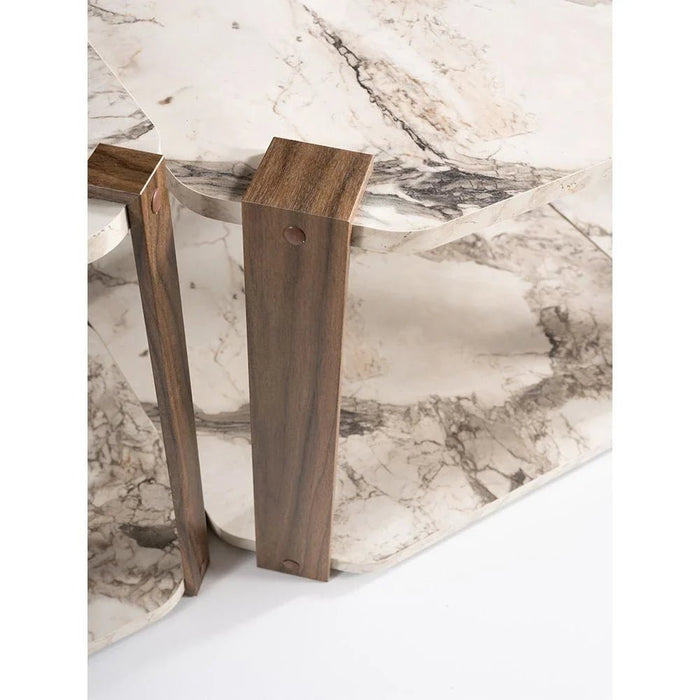 Yasha 4+ 1 Coffee Table Set - Offwhite/Cream/Brown