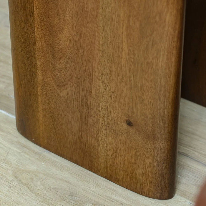 York Marble Top End Table - Black/Walnut - With 2-Year Warranty