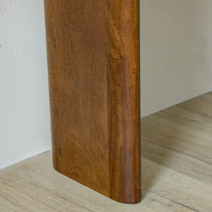 York Marble Top Console Table -Black/Walnut
