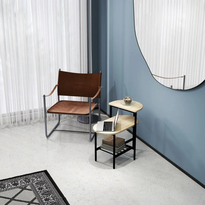Jayde Side Table-Oak/Black