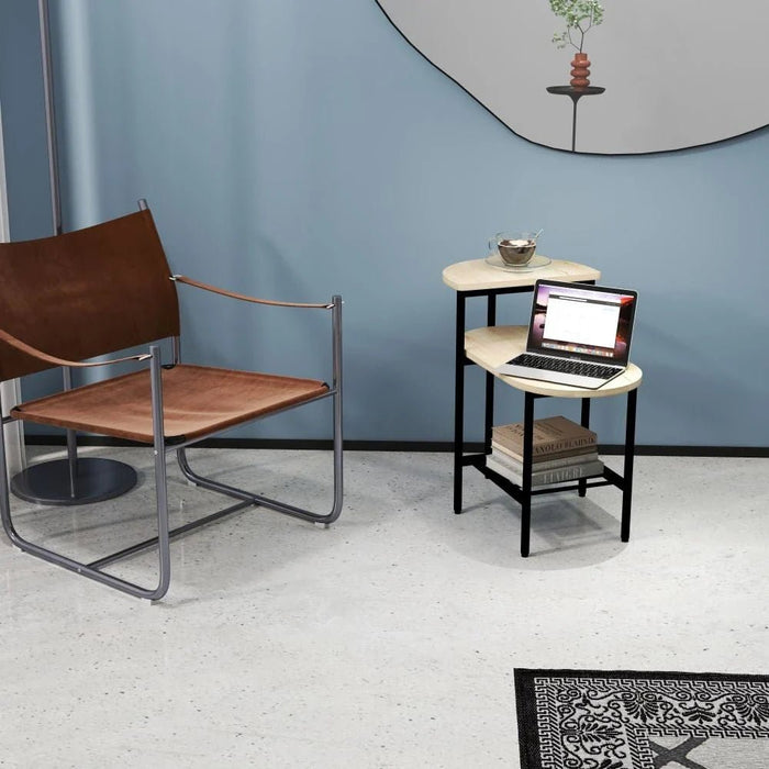 Jayde Side Table-Oak/Black