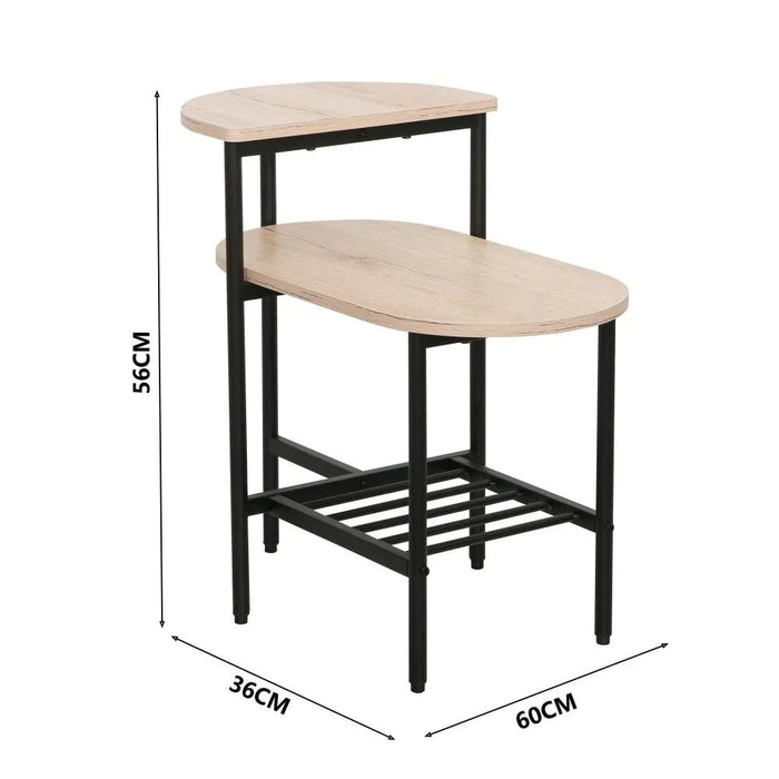 Jayde Side Table-Oak/Black