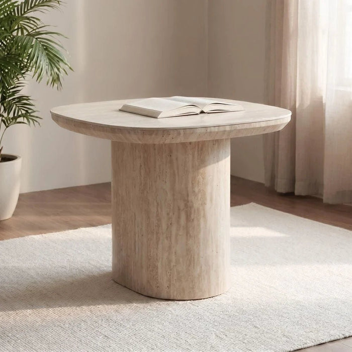 Nordic End Table - Beige/White