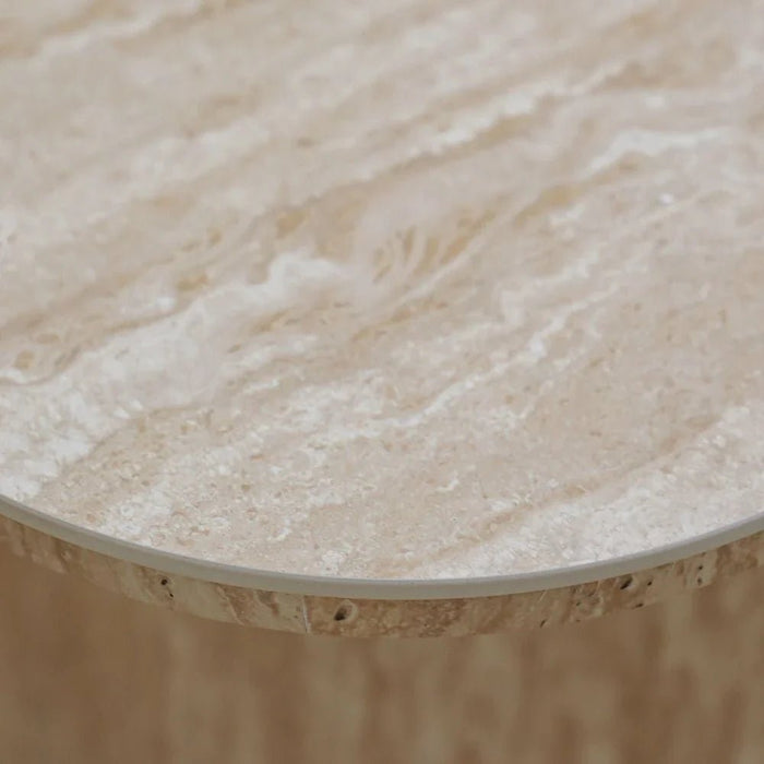 Nordic End Table - Beige/White
