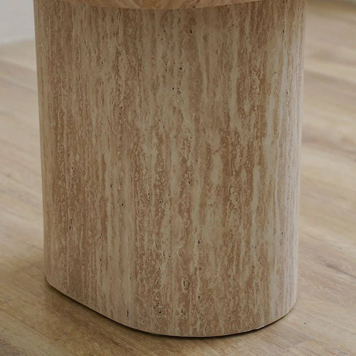 Nordic End Table - Beige/White
