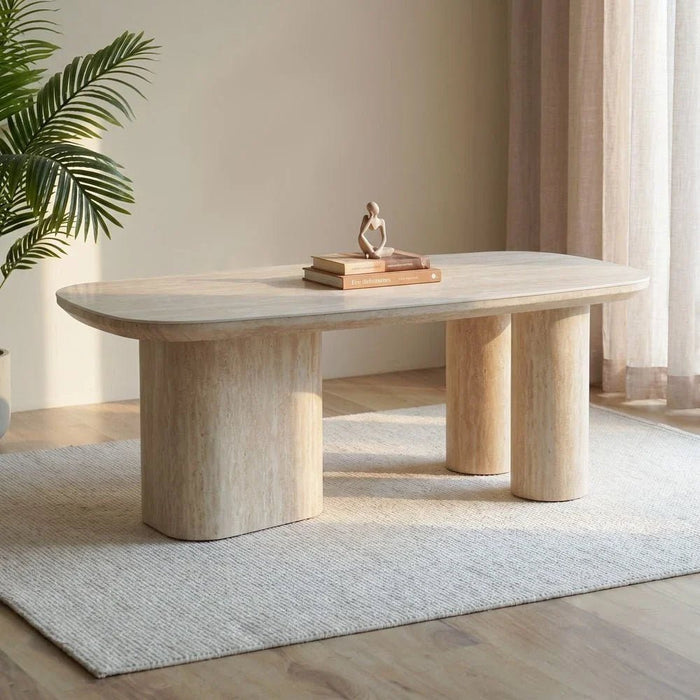 Nordic Coffee Table - Beige/White - With 2-Year Warranty