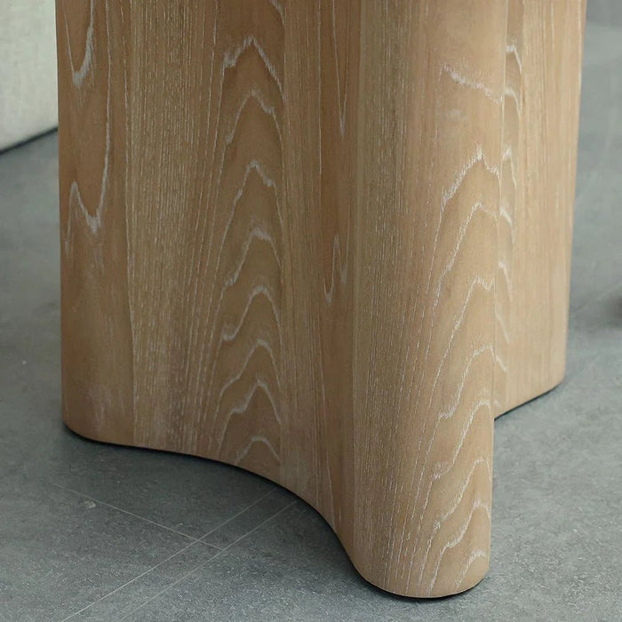 Kanso Round End Table-Natural Oak