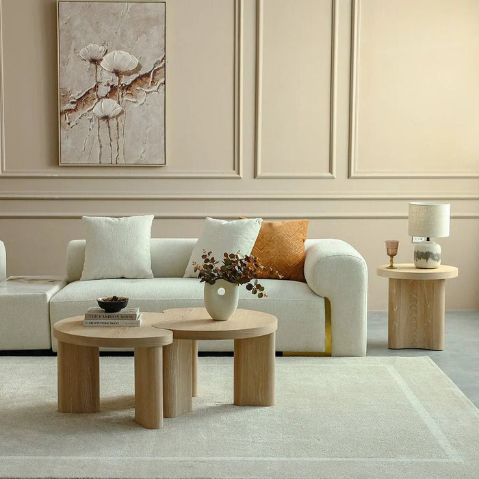 Kanso Round End Table-Natural Oak