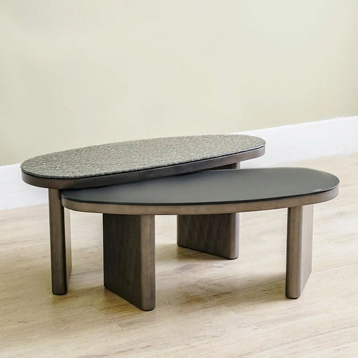 Millo Set of 2 Coffee Tables - Grey Metallic - With 2-Year Warranty
