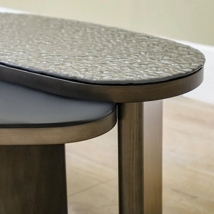 Millo Set of 2 Coffee Tables - Grey Metallic - With 2-Year Warranty