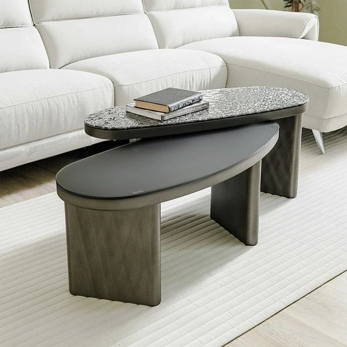 Millo Set of 2 Coffee Tables - Grey Metallic - With 2-Year Warranty