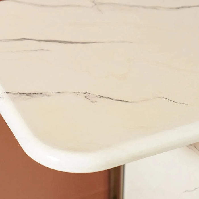 Retrova Console Table - White Grey/Gunmetal